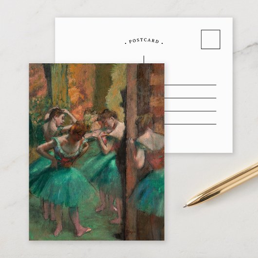 Dancers, roze en groen | Edgar Degas Briefkaart