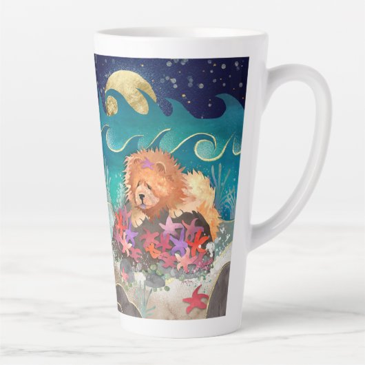 DANCIEN' AVEC LE STARZ Red Chow Latte Mug (Droite)