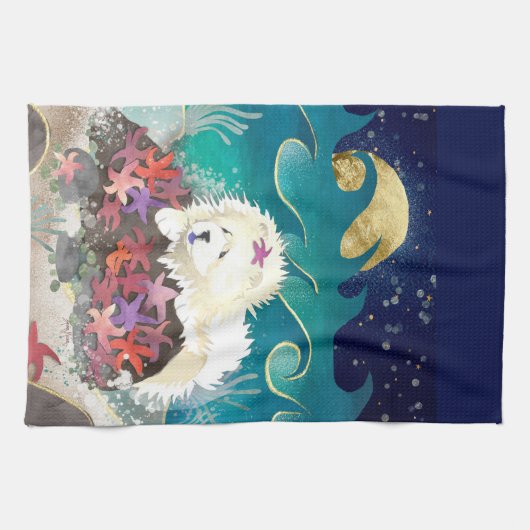 DANCIN MET DE STARZ Cream Chow - Keukenhanddoek (Horizontaal)