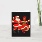 Dancing African Santa Mr Mrs Claus African America Kaart (Voorkant)