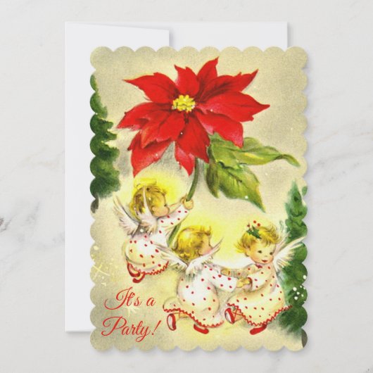 Dancing Angels kerstfeest uitnodiging (Voorkant)