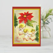 Dancing Angels kerstfeest uitnodiging (Staand voorkant)