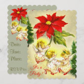 Dancing Angels Noël Fête Invitation (Devant / Derrière)