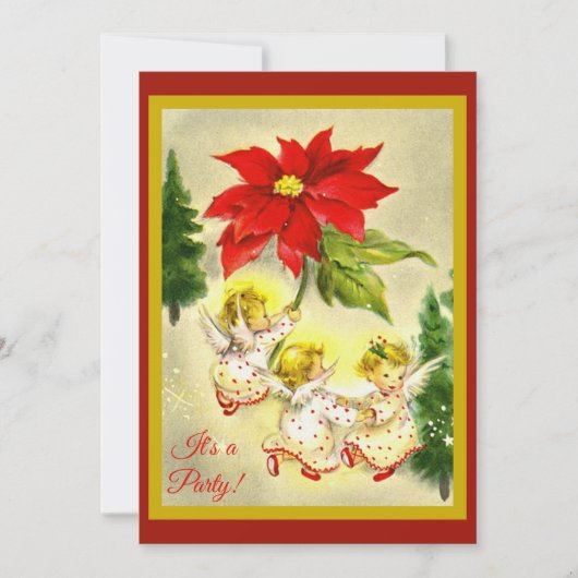 Dancing Angels Noël Fête Invitation (Devant)