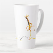 DANCING AROUND BAD STUFF GIRAFFE beroemd gemaakt d Latte Mok (Rechterhoek)