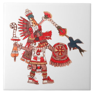Dancing Aztec shaman-krijger Tegeltje