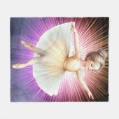Dancing Ballerina Fleece Deken (Voorkant (Horizontaal))