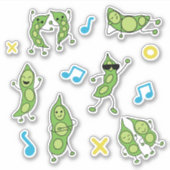 "Dancing Beans" Grappige Edamame Sticker Sheet (Voorkant)