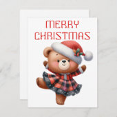 Dancing Bear Cub - Carte de Noël (Devant / Derrière)