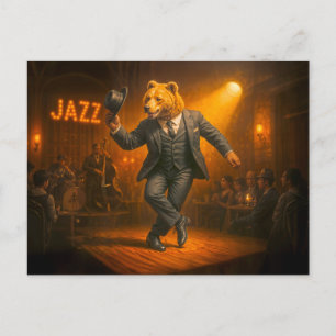 Dancing Beer Rocks een jazzclub Feestdagenkaart
