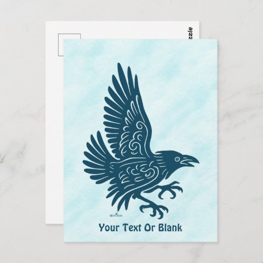 Dancing Blue Raven Briefkaart (Voorkant / Achterkant)