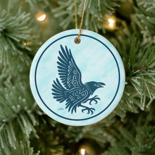 Dancing Blue Raven Keramisch Ornament (Boom)