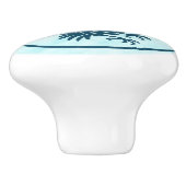 Dancing Blue Raven Keramische Knop (Zijkant)