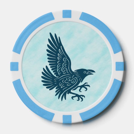Dancing Blue Raven Poker Chips (Voorkant)