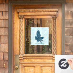 Dancing Blue Raven Raamsticker