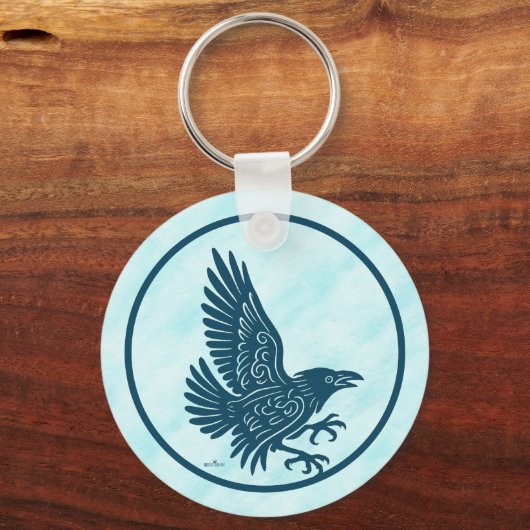 Dancing Blue Raven Sleutelhanger (Voorkant)