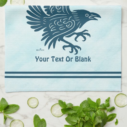 Dancing Blue Raven Theedoek (Gevouwen)