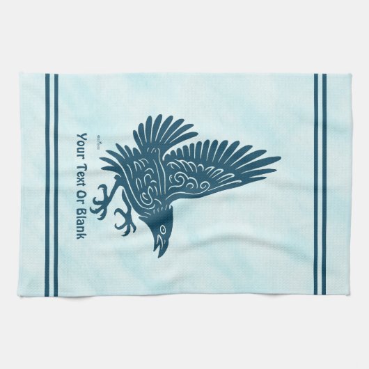 Dancing Blue Raven Theedoek (Horizontaal)