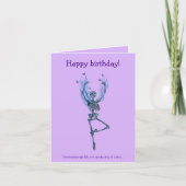 Dancing Blue Skeleton Humorous Happy Birthday Kaart (Voorkant)