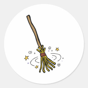 Dancing Broom Ronde Sticker