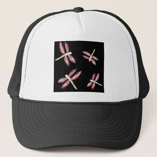 Dancing Bugs Pink Dragonfly Trucker Pet (Voorkant)