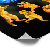 Dancing Cats Disco Ball Kitten Kat Lover Party A Poster (Hoek)