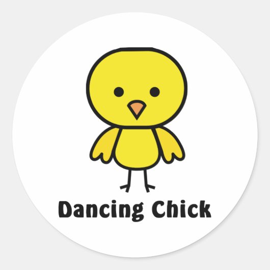 Dancing Chick Ronde Sticker (Voorkant)