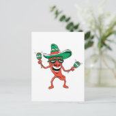 Dancing Chili Pepper Briefkaart (Staand voorkant)