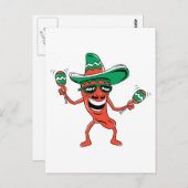 Dancing Chili Pepper Briefkaart (Voorkant / Achterkant)