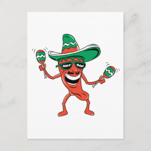 Dancing Chili Pepper Briefkaart