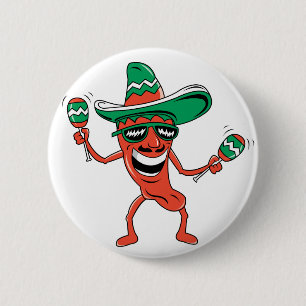 Dancing Chili Pepper Ronde Button 5,7 Cm