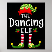 Dancing Christmas Elf Matching Pajama X-mas Party Poster (Voorkant)
