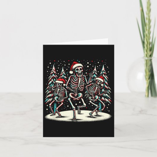 Dancing Christmas Skeletons -  Halloween Co Kaart (Voorkant)
