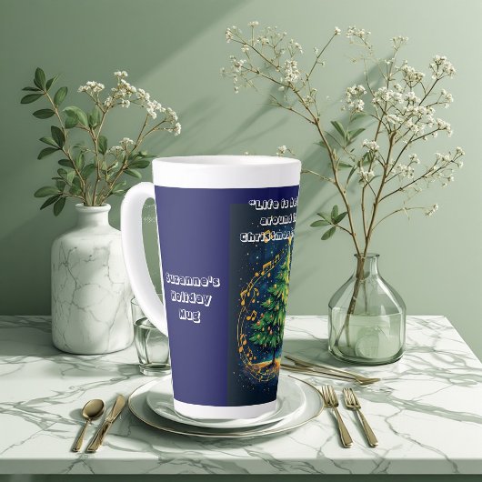 Dancing Christmas Tree Musical Notes Christmas Fun Latte Mok