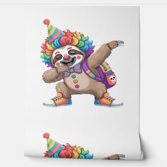 Dancing Clown Dabbing Spooky Halloween luiaards Ov Behang (Afrollen)