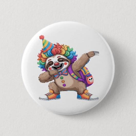 Dancing Clown Dabbing Spooky Halloween luiaards Ov Ronde Button 5,7 Cm (Voorkant)