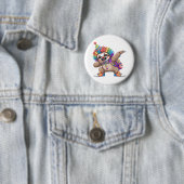 Dancing Clown Dabbing Spooky Halloween luiaards Ov Ronde Button 5,7 Cm (In situ)