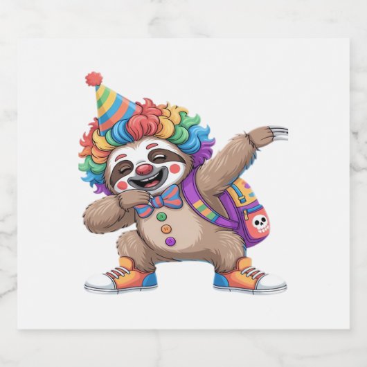 Dancing Clown Dabbing Spooky Halloween luiaards Ov Sparkling Wijnetiket (Enkel label)