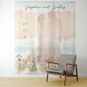 Dancing Couple Personalized Wedding Backdrop Wandkleed (In situ)