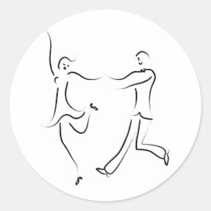 Dancing Couple Sketch Ronde Sticker