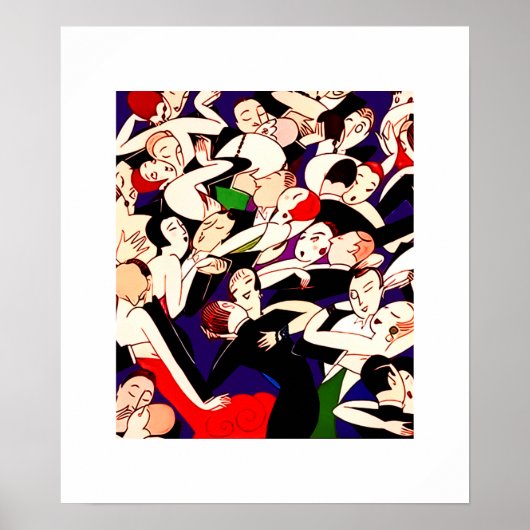 Dancing Couples Vintage Art Deco Poster (Voorkant)