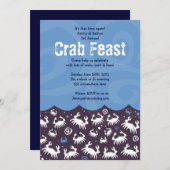 Dancing CRAB FEST FEST Dîner Invitation (Devant / Derrière)