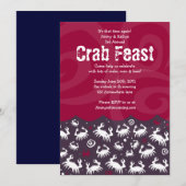 Dancing CRAB FEST FÊTE Diner fêtes Invitation (Devant / Derrière)