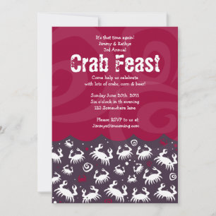 Dancing CRAB FEST FÊTE Diner fêtes Invitation