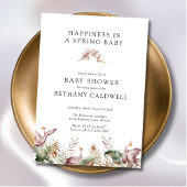 Dancing Cranes Spring Orchids Baby shower Kaart