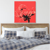 Dancing Dahlia Canvas Afdruk (Insitu (Slaapkamer))