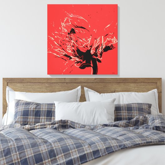 Dancing Dahlia Canvas Afdruk (Insitu (Slaapkamer))