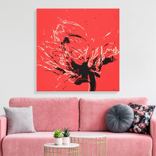 Dancing Dahlia Canvas Afdruk (Insitu (Woonkamer))
