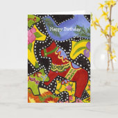 Dancing Dala Hors Carte d'anniversaire (Fleur jaune)