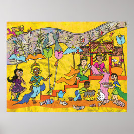 Dancing Devas - Cambodjaanse kunstprint Poster